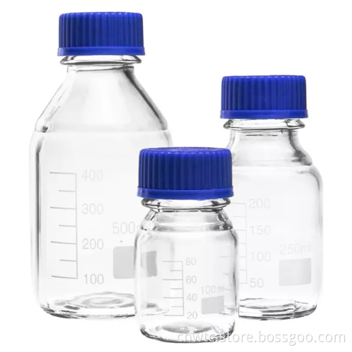 Lab Borosilicate 3.3 Glass Bottle with Screw Cap | Culture Media | Amber Glass Reagent Bottle